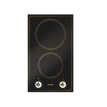 Стъклокерамичен плот за вграждане Gorenje ECK31CLI, 2900W, 2 нагревателни зони, заоблен ръб, механично управление, черен | JAR Computers Gorenje ECK31CLI GJ728478