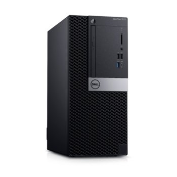 Настолен компютър Dell OptiPlex 7071 MT (#DELL02614), осемядрен Coffee Lake Intel Core i7-9700 3.0/4.7 GHz, Nvidia GeForce GTX 1660 6GB, 16GB DDR4, 256GB SSD & 1TB HDD, 1x USB 3.1 Gen 2 Type-C, клавиатура и мишка, Windows 10 Pro | JAR Computers Dell OptiPlex 7071 MT #DELL02614