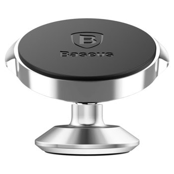 Стойка за телефон Baseus Small Ears Magnetic 360 Rotation Holder (C40141403113-00), за гладки повърхности, универсална, магнитна, сребриста | JAR Computers Baseus Small Ears Magnetic 360 Rotation Holder