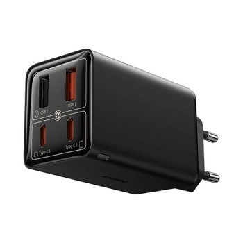 Зарядно устройство Baseus GAN6 Pro (P10162701113-00), от контакт към 2x USB-A(ж)/ 2x USB-C(ж), 20V/3.25A, 65W, черно | JAR Computers Baseus GAN6 Pro P10162701113-00