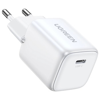 Зарядно устройство Ugreen CD319, от контакт към 1x USB-C(ж) 30W, бяло | JAR Computers Ugreen CD319