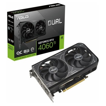Видео карта Nvidia GF RTX 4060 Ti, 8GB, Asus Dual V2, OC, PCI-E 4.0, GDDR6, 128-bit, DisplayPort, HDMI | JAR Computers Asus GF RTX 4060 Ti Dual V2 8GB OC 90YV0J47-M0NB00