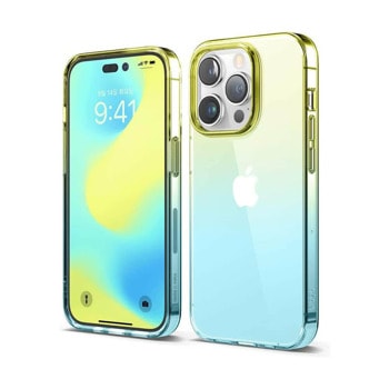 Aurora Silicone Case за iPhone 14 Pro жълт-син