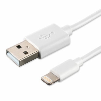 Кабел 4Smarts Basic (4S420003), от USB A(м) към Lightning(м), 1m, бял, bulk | JAR Computers 4Smarts 4S420003