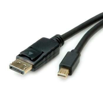 Кабел Roline 11.04.5815, DisplayPort(м) към Mini DisplayPort(м), 2m, черен | JAR Computers Roline 11.04.5815 DP(м) към Mini DP(м) 2m