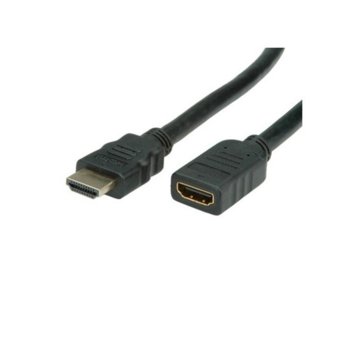 Кабел Roline 11.99.5577, HDMI(м) към HDMI(ж), 5m, черен | JAR Computers Roline HDMI(м) към HDMI(ж) 5m 11.99.5577