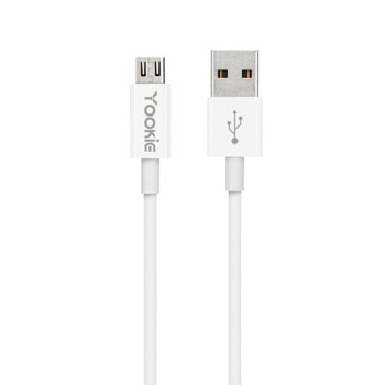 Кабел Yookie CB1, от USB A(м) към Micro USB(м), 3m, бял image
