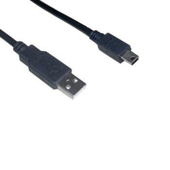 Кабел VCOM CU215-3m, USB A(м) към USB Mini B(м), 3m, черен | JAR Computers VCOM CU215-3m USB A(м) към USB Mini B(м) 3m