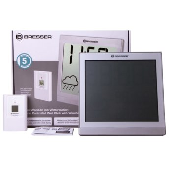 Електронна метеостанция Bresser TemeoTrend JC LCD, вътрешна и външна температура, вътрешна и външна влажност, сребриста image