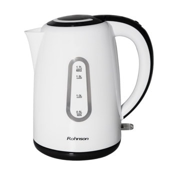 Електрическа кана Rohnson R-7110, вместимост 1.7 литра, с филтър, защита от прегряване, 1850W, бяла | JAR Computers Rohnson R-7110