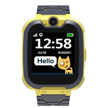 Смарт часовник Canyon Tony KW-31 Yellow (CNE-KW31YB), слот за Micro-SIM карта, 1.54" (3.91 cm) сензорен LCD дисплей, за деца, 32MB вградена памет, 0.3mp камера игри, до 48 часа време за работа, жълт image