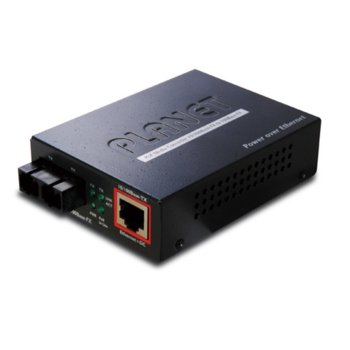 Planet FTP-802S15, от 100BaseTX към 100BaseFX, PoE, Singlemode Media Converter with SC Fiber Connector, до 15км | JAR Computers Planet FTP-802S15