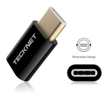 Адаптер TeckNet TF001, от USB C(м) към USB micro B(ж), черен | JAR Computers TeckNet TF001