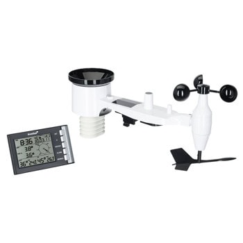 Електронна метеостанция Levenhuk Wezzer PRO LP240, включен 1 бр. безжичен 5-в-1 дистанционен сензор, монохромен екран, термометър, влагомер, дъждомер, анемометър, часовник, будилник, календар, черна | JAR Computers Levenhuk Wezzer PRO LP240