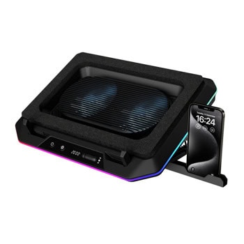 Охлаждаща поставка за лаптоп Gamdias AETHER P1, за лаптопи до 19" (48.26cm), 2x 135mm вентилатора, черна | JAR Computers Охлаждаща поставка за лаптоп Gamdias AETHER P1
