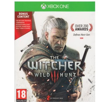 Игра за конзола The Witcher 3: Wild Hunt Day 1 Edition, Включва : Компактдиск с оригиналния саундтрак, Компендиум "Witcher Universe - the Compendium", Красива, детайлна карта на света в играта, 2 стикера; за XBOX ONE | JAR Computers The Witcher 3: Wild Hunt Day 1 Edition