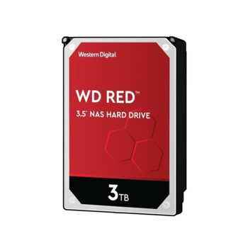 Твърд диск 3TB WD Red NAS, SATA 6Gb/s, 5400 rpm, 256MB, 3.5"(8.89 cm) | JAR Computers HDD 3TB SATAIII 256MB RED NAS