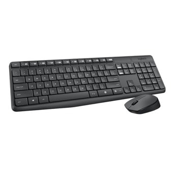 Комплект клавиатура и мишка Logitech MK235, безжични, нископрофилни клавиши, до 10м обхват, USB, сивa, US Intl | JAR Computers Logitech MK235 Combo Grey US INTL