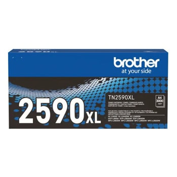 Тонер касета за Brother HL L2402D/L2442DW/L2460DN/MFC L2802DN/L2802DW/L2862DW/L2922DW/DCP L2600D/L2622DW/L2640DN - Black - TN2590XL - Brother - Оригинална, Заб.: 3000 брой копия | JAR Computers Тонер касета за Brother TN2590XL