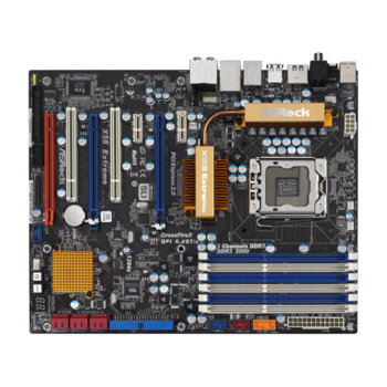 Дънна платка ASRock X58 EXTREME, X58, LGA1366, DDR3, 3xPCI-E (SLi/CF), SB7.1, Lan1000, SATA RAID 0,1,5,10, eSATA, 1394, ATX | JAR Computers ASRock X58 EXTREME