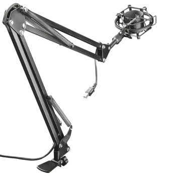 Стойка за микрофон Trust GXT 253 Emita Microphone Arm 22563, за маса, регулируема, амортисьор от висок клас за абсорбиране на вибрациите, черна | JAR Computers Trust GXT 253 Emita Microphone Arm 22563