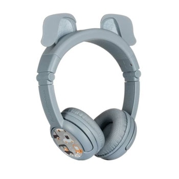 Слушалки BuddyPhones PlayEars+ DOG (BT-BP-PLAYP-EARS-DOG), безжични, микрофон, Bluetooth, време на работа до 24 часа, сиви | JAR Computers Слушалки BuddyPhones PlayEars+ DOG