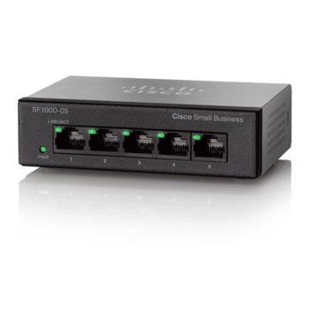 Суич Cisco SF110D-05, 100Mbps, 5x ports | JAR Computers Cisco SF110D-05