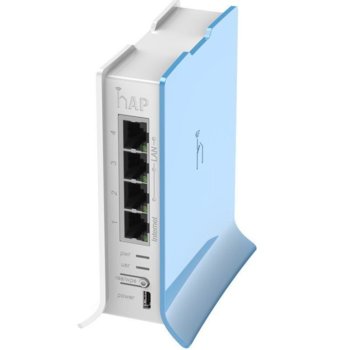 Точка за достъп MikroTik RB941-2nD-TC, 2.4GHz(432 Mb/s), 4x LAN 10/100, 2x вътрешни антени | JAR Computers MikroTik hAP lite RB941-2nD-TC