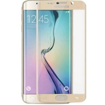 3D Протектор от закалено стъкло /Tempered Glass/ за Samsung Galaxy S6 Edge, извити ръбове, златно | JAR Computers Протектор от закалено стъкло Samsung S6 Edge
