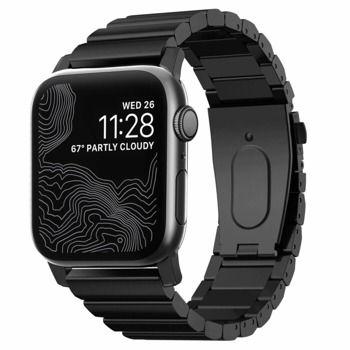 Каишка Nomad Strap Stainless Steel Band (NM1A4HB000), стоманена каишка, за Apple Watch 42/44mm, черна | JAR Computers Nomad Strap Stainless Steel Band NM1A4HB000