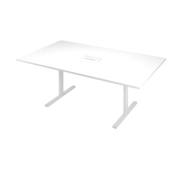 Заседателна маса Narbutas T-Easy, 2000x1200x740 mm, бял меламин, бял метал, крак тип I | JAR Computers Narbutas ONPDZM202-M1EI
