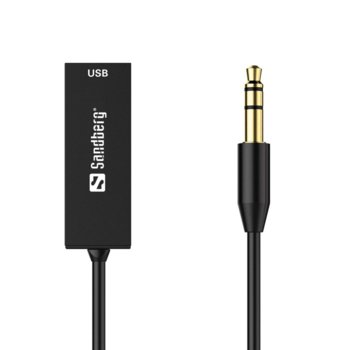 Безжичен адаптер Sandberg Audio Link 450-11, Bluetooth 5.0, 3,5mm jack, USB A, черен image