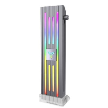 Брекет за видео карта Jonsbo VC-4, подпомага за натоварването на PCI-E слота, RGB подсветка, черен | JAR Computers Jonsbo VC-4