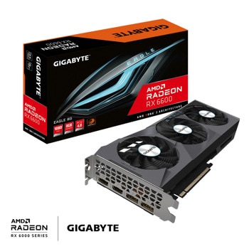 Видео карта AMD Radeon RX 6600, 8GB, Gigabyte EAGLE, PCI-E 4.0, GDDR6, 128-bit, DisplayPort, HDMI | JAR Computers Gigabyte Radeon RX 6600 EAGLE 8GB