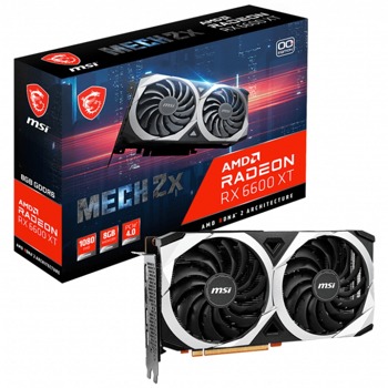 Видео карта AMD RX 6600 XT, 8GB, MSI Mech 2X OCV1 (912-V502-022), PCI-E 4.0, GDDR6, 128-bit, DP, HDMI | JAR Computers AMD Radeon RX 6600 XT MSI Mech 2x 8G OCV1