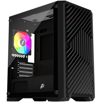 Кутия 1st Player Trilobite T5, mATX/Mini-ITX, 2x USB 3.0, с прозорец, 4x 120mm RGB вентилатора, черна, без захранване | JAR Computers 1stPlayer Trilobite T5 Black T5-4F1-BK