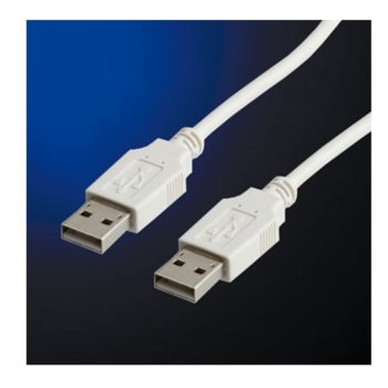 Кабел Roline 11.99.8909B, USB A(м) към USB A(м), 0,8m, бял image