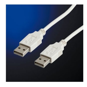Кабел Roline 11.99.8909B, USB A(м) към USB A(м), 0,8m, бял | JAR Computers Roline USB A(м) към USB A(м) 0.8m 11.99.8909