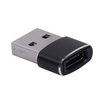 Преходник VCom CA435M, от USB A(м) към USB C(ж), черен | JAR Computers VCom CA435M