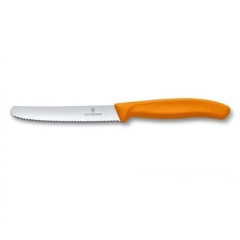 Нож за домати и колбаси Victorinox Swiss Classic, 11 см, назъбено острие, оранжев | JAR Computers Victorinox Swiss Classic 6.7836.L119
