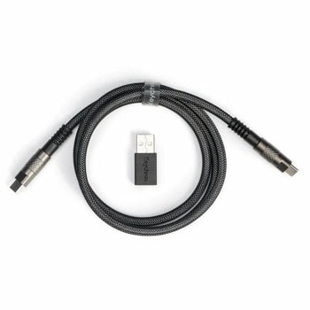 Кабел за клавиатура Keychron Double-Sleeved Geek (Cab-21), от USB C(м) към USB C(м), 1м, черен | JAR Computers Keychron Double-Sleeved Geek Black Cab-21