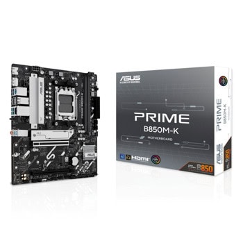 Дънна платка Asus PRIME B850M-K, B850, AM5, DDR5, PCI-E 4.0, 4x SATA 6Gb/s, 2x M.2, 2x USB 3.1, Micro ATX | JAR Computers Дънна платка Asus PRIME B850M-K