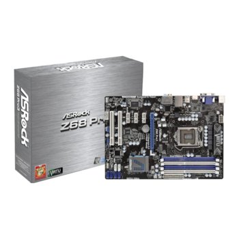 Дънна платка ASRock Z68 Pro3, Z68, LGA1155, DDR3, PCI-E (HDMI & DVI), SB7.1, Lan1000, 2xSATA 6Gb/s RAID 0,1, 5, 10, 2xUSB3.0, ATX | JAR Computers ASRock Z68 Pro3