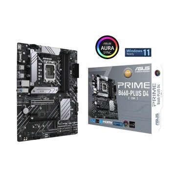 Дънна платка ASUS PRIME B660-PLUS D4, B660, DDR4, PCI-E 4.0,(D-Sub&DP&HDMI), 4x SATA 6Gb/s, 3x M.2, 1x USB 3.2 Gen 2x2 Type-C, ATX | JAR Computers ASUS PRIME B660-PLUS D4 90MB18X0-M0EAY0