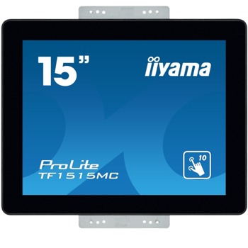 Монитор IIYAMA TF1515MC-B2, 15" (38.10 cm) TN панел, XGA, 8ms, 350cd/m2, DP/HDMI/VGA | JAR Computers Тъч Монитор IIYAMA TF1515MC-B2