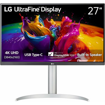 Монитор LG 27UP850K-W, 27" (68.58 cm) IPS панел, 4K/UHD, 5ms, 1200:1, 400 cd/m2, DisplayPort, HDMI, USB, USB-C | JAR Computers LG 27UP850K-W