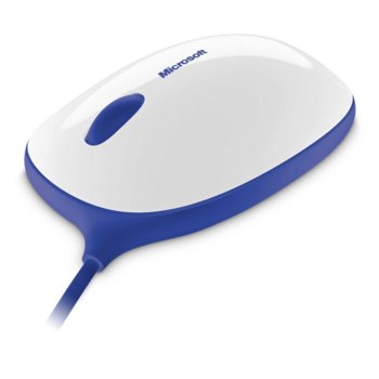 Microsoft Express Mouse, бяло-синя, BlueTrack, USB