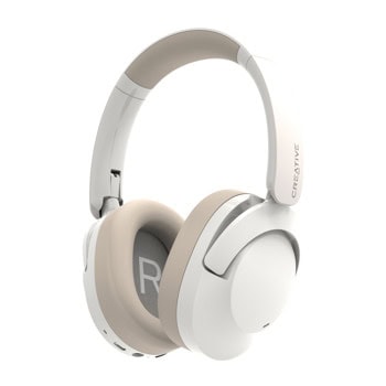 Слушалки Creative Zen Hybrid 2, безжични/жични, Bluetooth, Jack 3.5mm, микрофон, 40mm неодимови говорители, ANC шумопотискане, бели | JAR Computers Creative Zen Hybrid 2 Cream 51EF1140AA000
