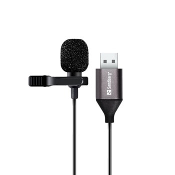 Микрофон Sandberg SNB-126-19, тип брошка, USB A, черен | JAR Computers SANDBERG SNB-126-19