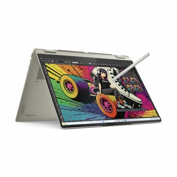 Лаптоп Lenovo Yoga 7 16AKP10(83JU0010RM)(бял), осемядрен AMD Ryzen AI 7 350 2.0/5.0GHz, 16"(40.64cm) WQXGA 120Hz OLED Display, 32GB LPDDR5x, 1TB SSD NVMe, 1x USB 3.2 Gen 1 Type-A, Windows 11 Home,1.79kg | JAR Computers лаптоп lenovo yoga 7 16akp10 83ju0010rm